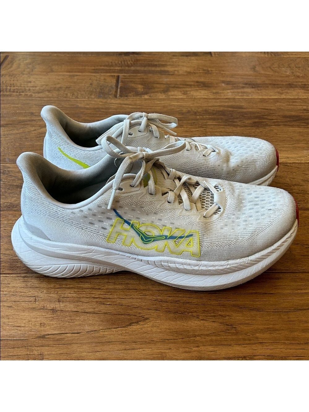 Hoka One One Mach 6 Speed Running Shoes White Gray Mens Size 9